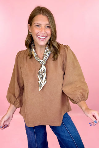 Suede Top Brown
