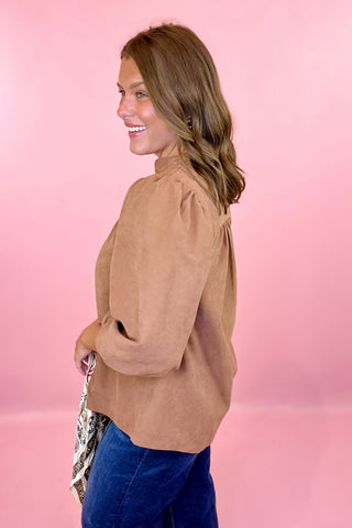 Suede Top Brown