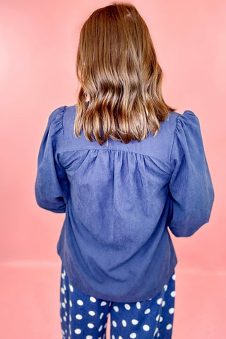Suede Top Navy
