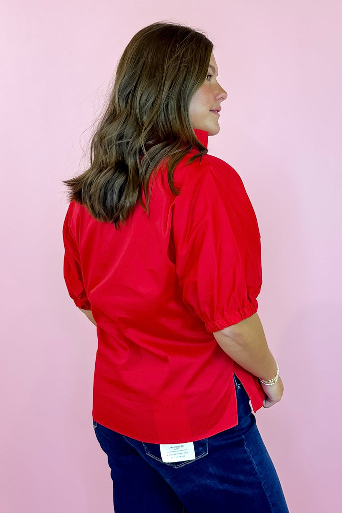 red top with collar