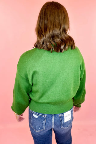 green cardigan