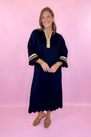So Glad I Did Scuba Knit Midi Dress Black