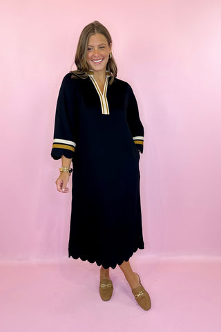 So Glad I Did Scuba Knit Midi Dress Black