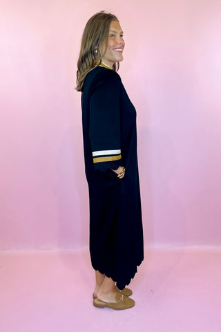 So Glad I Did Scuba Knit Midi Dress Black