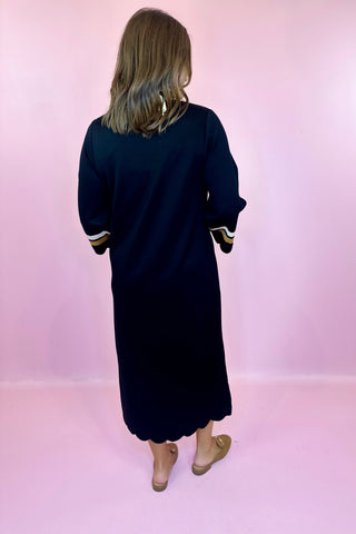 So Glad I Did Scuba Knit Midi Dress Black