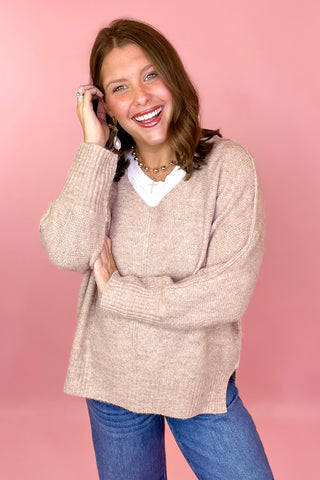 beige oversized sweater