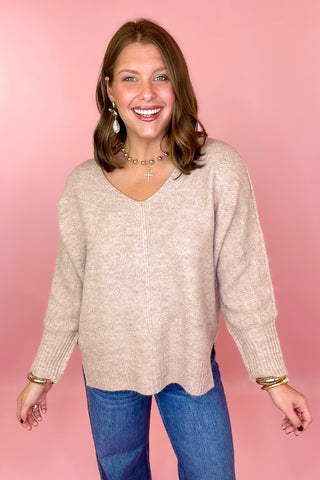 beige oversized sweater