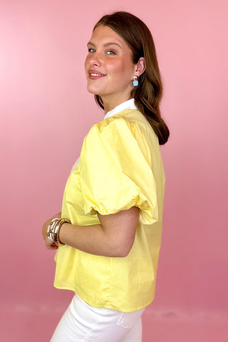  Embroidered Top Yellow