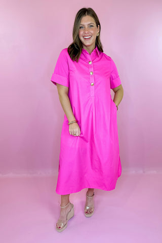 Soft Statement Midi Dress - Hot Pink maddiebea Soft Statement Midi Dress - Hot Pink maddiebea