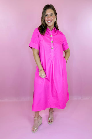 Midi Dress Hot Pink