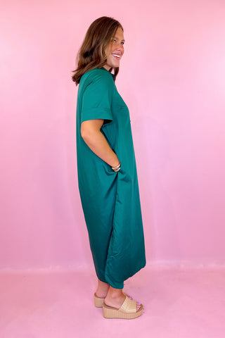 Soft Statement Midi Dress Hunter Green