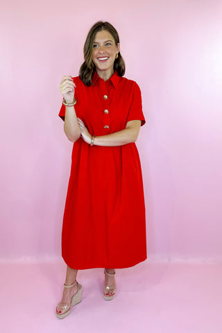  Midi Dress Red