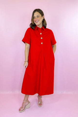 Midi Dress Red