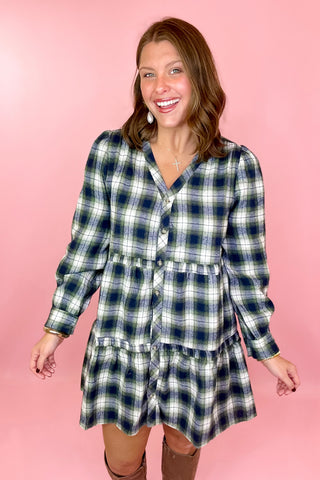 Plaid Tiered Mini Dress