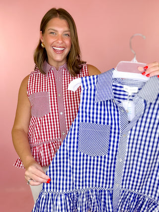 Sleeveless Gingham Top