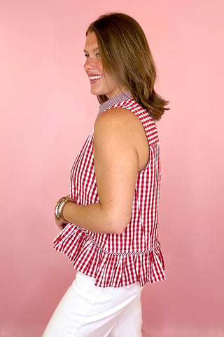 Sleeveless Gingham Top