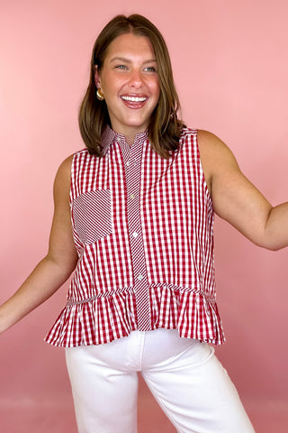 Sleeveless Gingham Top