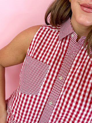 Sleeveless Gingham Top