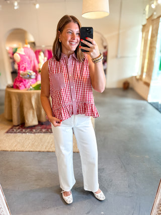 Sleeveless Gingham Top