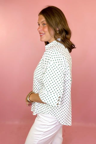Polka Dot Top Green