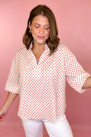 Polka Dot Top Red