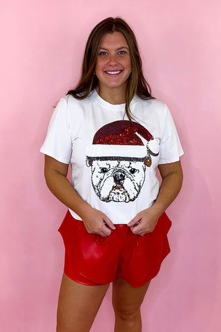 Sparkle City Santa Bulldog Tee