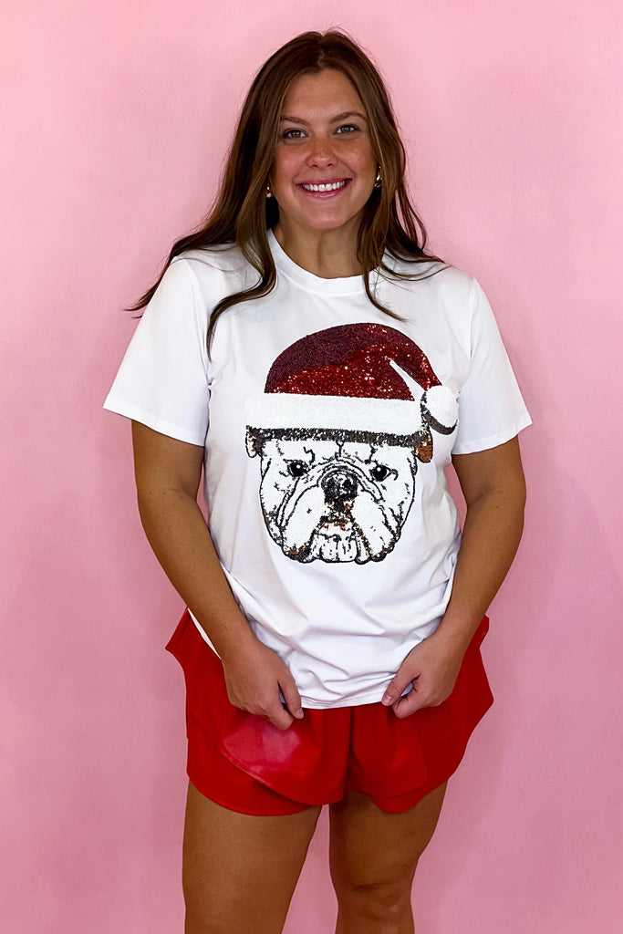 Sparkle City Santa Bulldog Tee