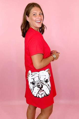 Sparkle City Bulldog Double Wrap Tshirt Dress