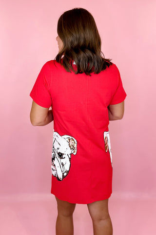 Sparkle City Bulldog Double Wrap Tshirt Dress