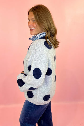Spotted Out Polka Dot Cardigan Grey