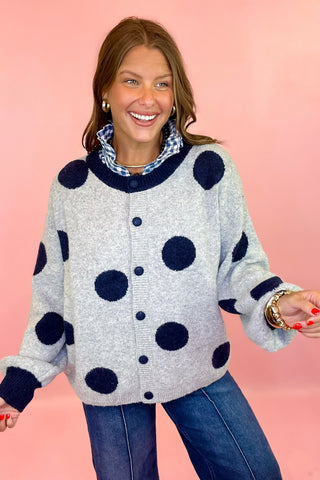 Spotted Out Polka Dot Cardigan Grey