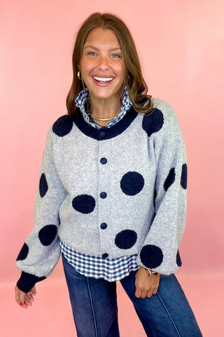 Spotted Out Polka Dot Cardigan Grey