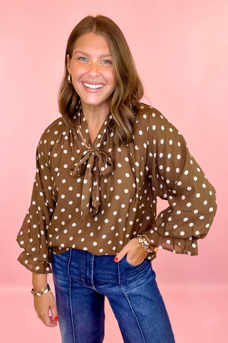 Stable Style Polka Dot Top Brown