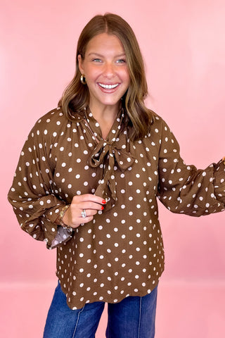 Stable Style Polka Dot Top Brown