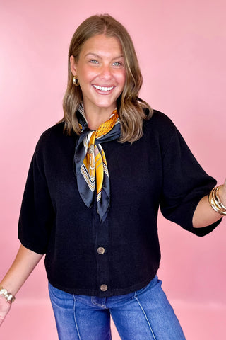 Button Front Cardigan Black