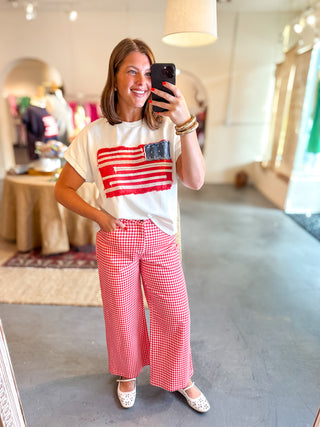 American Flag Top White