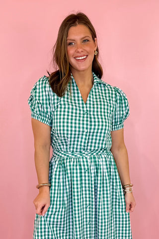 Gingham Top Green