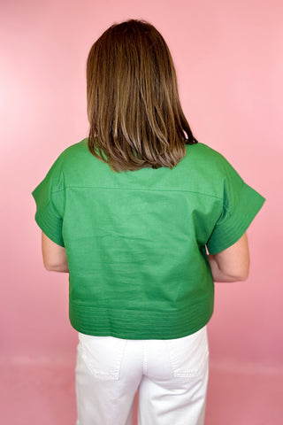 Sweet Simplicity Button Down Top Fern Green