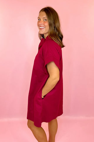 Sweet Simplicity Mini Dress Merlot
