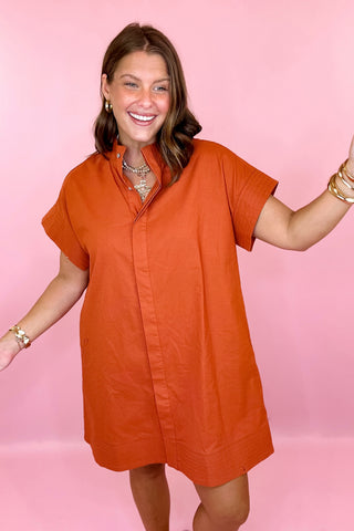Sweet Simplicity Mini Dress Rust