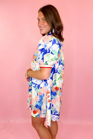 Sweetest Bloom Floral Mini Dress Blue