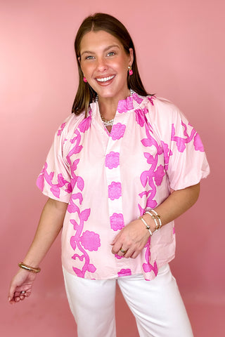 Sweetly Said Floral Top Pink