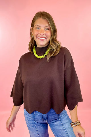 Scallop Sweater Brown