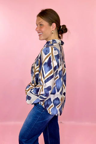 Taken With You Abstract Top Navy
