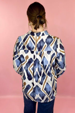 Taken With You Abstract Top Navy