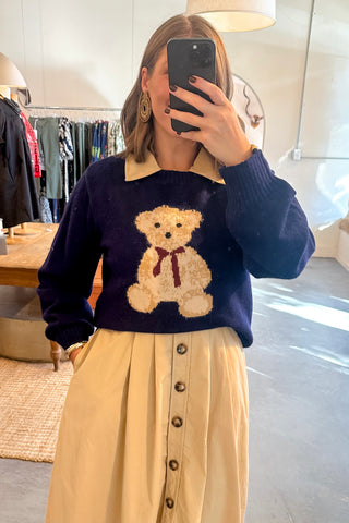 Teddy Bear Sweater Navy