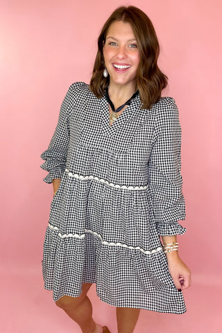 black gingham dress