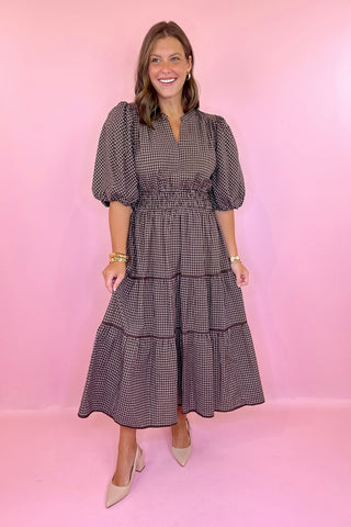 The Next Chapter Gingham Midi Dress