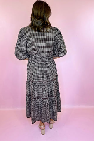 The Next Chapter Gingham Midi Dress Brown