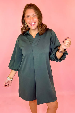 scuba fabric mini dress